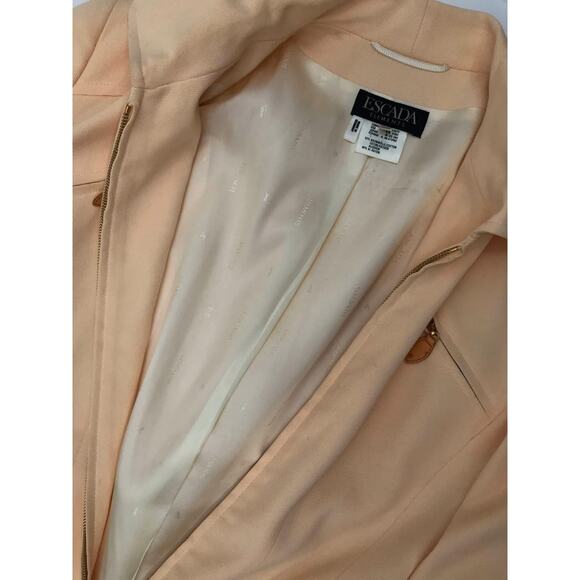 Escada Elements Peach Zip Front Blazer Size 36 - Picture 10 of 11